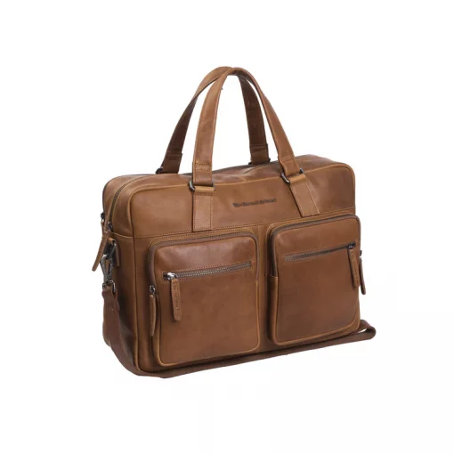 Leder Laptoptasche Cognac Misha – Bild 2