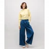 Brava Fabrics Wide Leg Denim Pleated