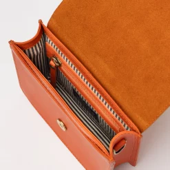 O My Bag Audrey Mini Tangerine Orange Classic Leather