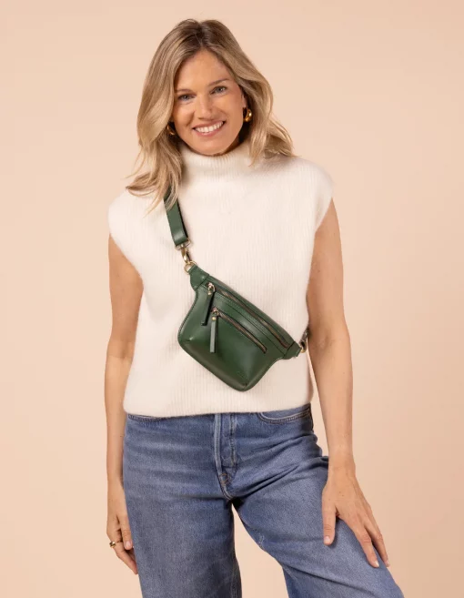 O My Bag Beck's Bum Bag Pine Green Classic Leather