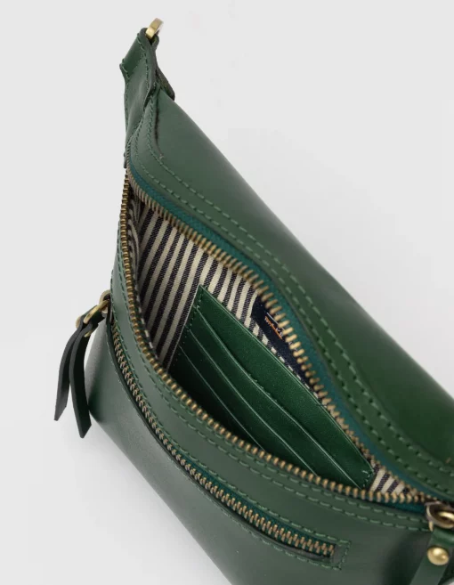 O My Bag Beck's Bum Bag Pine Green Classic Leather